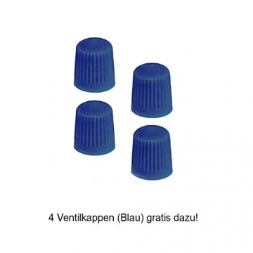 Moderne Radkappen 16 Zoll ORDEN Schwarz/Blau (Blauer Rand) & 4 Ventilkappen gratis, passend für fast alle Fahrzeuge - 